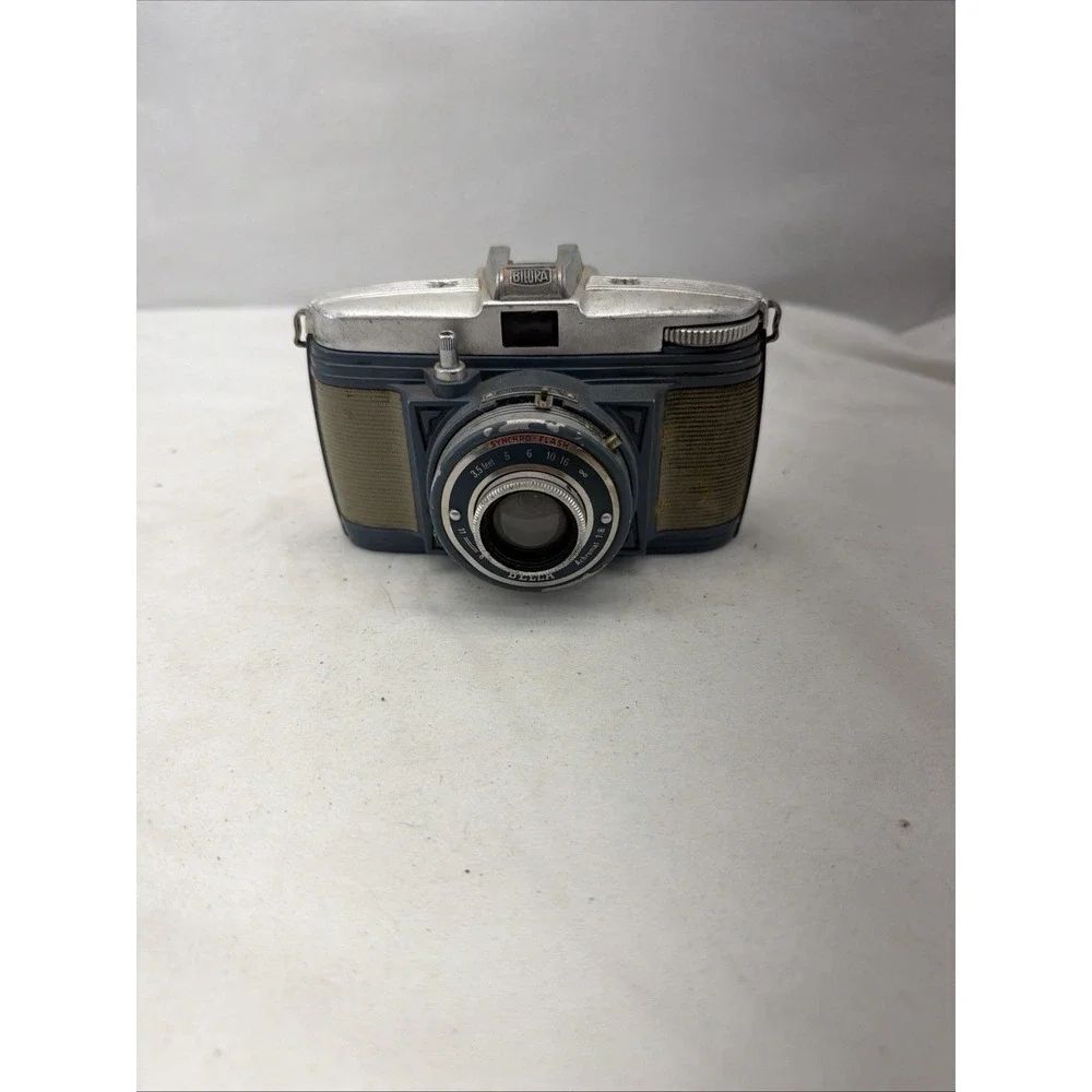 Bilora Bella Camera Blue and silver with case Display Untested